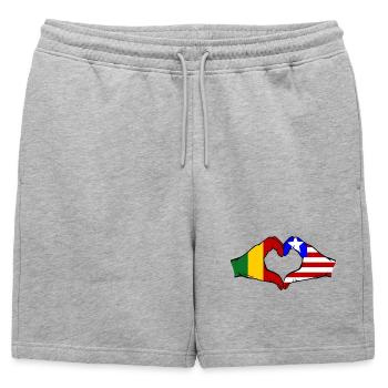 Mali_Liberia_Flagge_Haende_Herzform - Short de survêtement homme premium - gris chiné - Devant - AI Model Male 178 light (178cm)