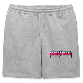 Logo de type 3D Heavy Metal avec éclairs - Short de survêtement homme premium - gris chiné - Devant - AI Model Male 178 light (178cm)