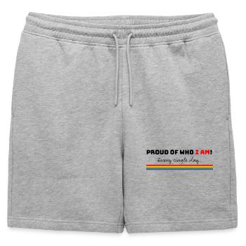 Fière de qui je suis | LGBTQIA+ - Short de survêtement homme premium - gris chiné - Devant - AI Model Male 178 light (178cm)