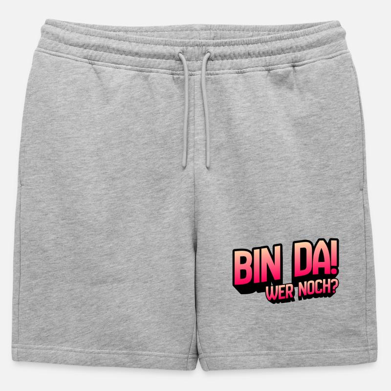 Bin Da Wer Noch Gradient - Männer Premium Organic Sweatshorts - Grau meliert