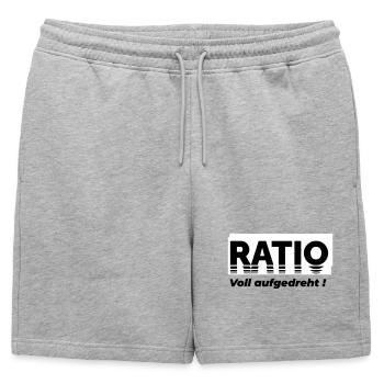 Ratio - Männer Premium Organic Sweatshorts - Grau meliert - Vorne - AI Model Male 178 light (178cm)
