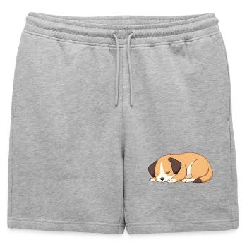 sleeping dog - Mens' Premium Organic Sweatshorts - heather grey - Front - AI Model Male 178 light (178cm)