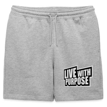 Vivre avec un but motivation sensée Mentalité dire - Short de survêtement homme premium - gris chiné - Devant - AI Model Male 178 light (178cm)