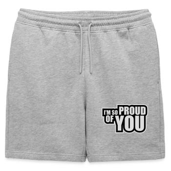 Je suis tellement fier de toi pour t’encourager sincèrement à dire - Short de survêtement homme premium - gris chiné - Devant - AI Model Male 178 light (178cm)