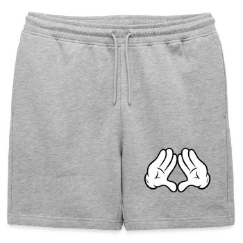 Mains style comique Pyramide Triangle Diamond Diamond - Short de survêtement homme premium - gris chiné - Devant - AI Model Male 178 light (178cm)