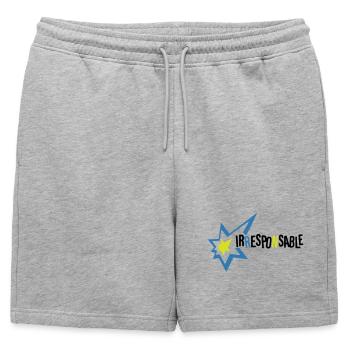 Irresponsable - Short de survêtement homme premium - gris chiné - Devant - AI Model Male 178 light (178cm)