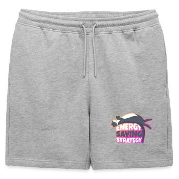 Stratégie d’économie d’énergie Chat - Short de survêtement homme premium - gris chiné - Devant - AI Model Male 178 light (178cm)