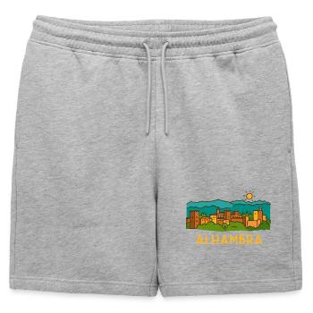 Alhambra Sunset 2 - Mens' Premium Organic Sweatshorts - heather grey - Front - AI Model Male 178 light (178cm)