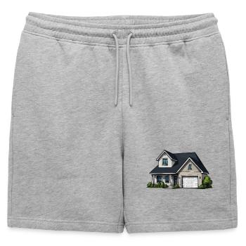 Illustration de maison rurale - Short de survêtement homme premium - gris chiné - Devant - AI Model Male 178 light (178cm)
