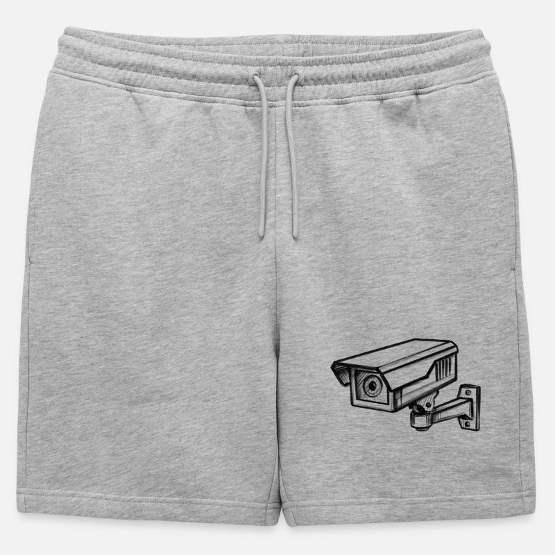 Security Camera Security - Illusionration - Mens' Premium Organic Sweatshorts - heather grey