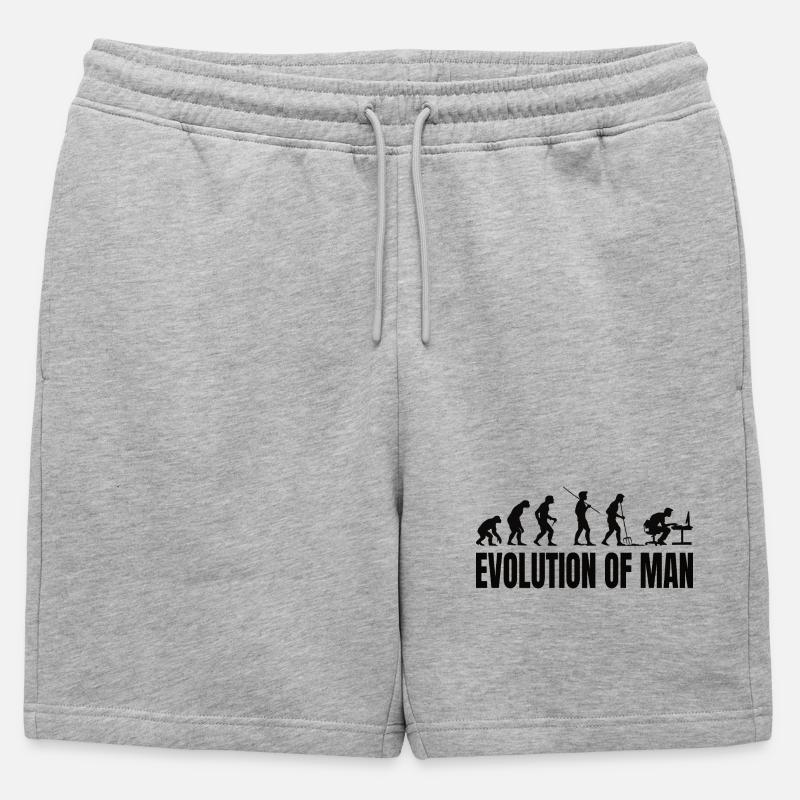 Programmierer Computerfreak Evolution - Männer Premium Organic Sweatshorts - Grau meliert