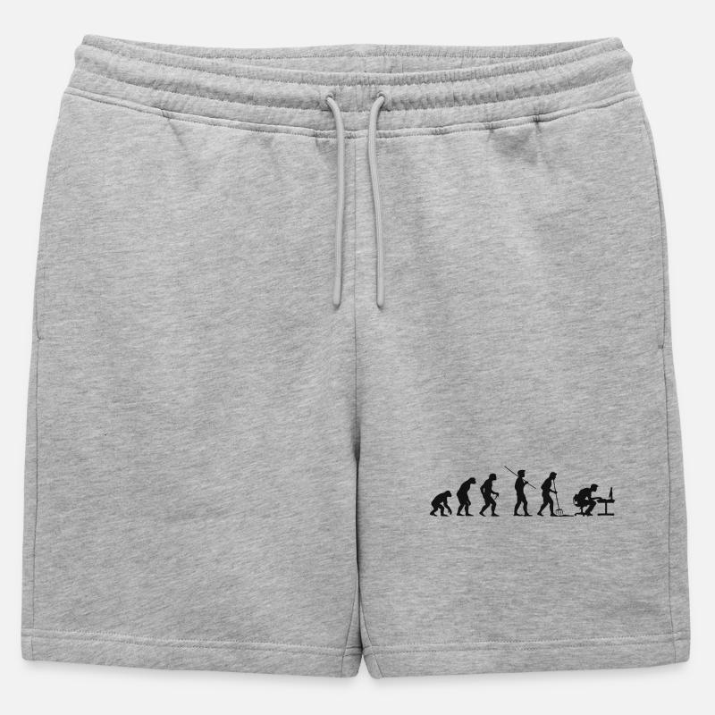 Programmierer Computerfreak Evolution - Männer Premium Organic Sweatshorts - Grau meliert