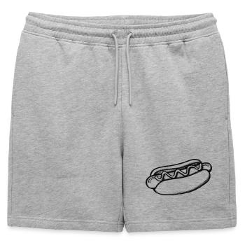 Hot Dog - Illustration - Short de survêtement homme premium - gris chiné - Devant - AI Model Male 178 light (178cm)