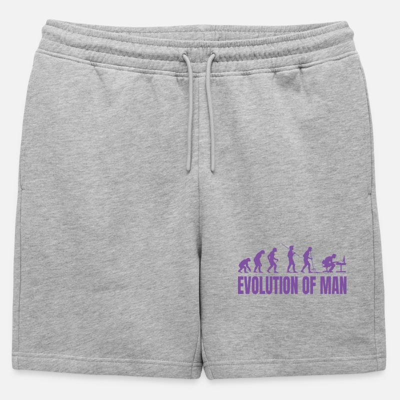 Programmeur Computer Freak Evolution Rétro - Short de survêtement homme premium - gris chiné