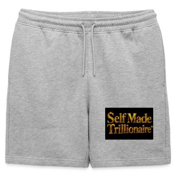 Milliardaire autodidacte - Short de survêtement homme premium - gris chiné - Devant - AI Model Male 178 light (178cm)