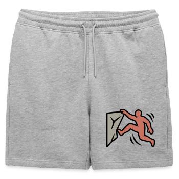 Bloc, Escalade, Escalade, Bloc, Sports de bloc - Short de survêtement homme premium - gris chiné - Devant - AI Model Male 178 light (178cm)