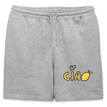 Ciao Lemon Bella Italia Sicilian Dolce Vita - Mens' Premium Organic Sweatshorts - heather grey - Front - AI Model Male 178 light (178cm)