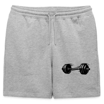 Haltères symboliques de barre - Short de survêtement homme premium - gris chiné - Devant - AI Model Male 178 light (178cm)