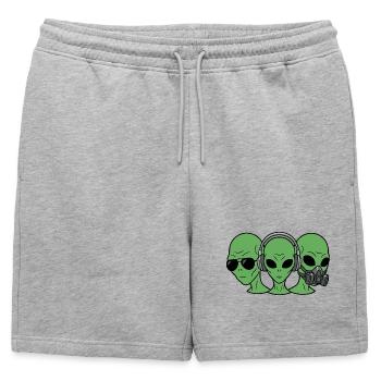 Cool Alien Crew – T-shirt Alien Rétro Sci-Fi OVNI - Short de survêtement homme premium - gris chiné - Devant - AI Model Male 178 light (178cm)