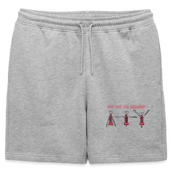 Salle de sport pour le week-end - Short de survêtement homme premium - gris chiné - Devant - AI Model Male 178 light (178cm)