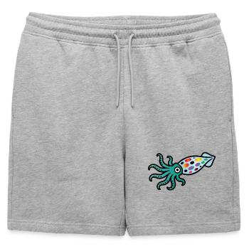 Calamar Coloré | Motif de l’art maritime - Short de survêtement homme premium - gris chiné - Devant - AI Model Male 178 light (178cm)