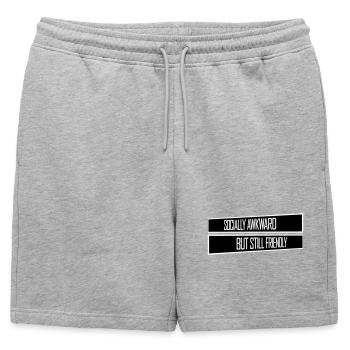 Diction socialement maladroite mais quand même amicale - Short de survêtement homme premium - gris chiné - Devant - AI Model Male 178 light (178cm)