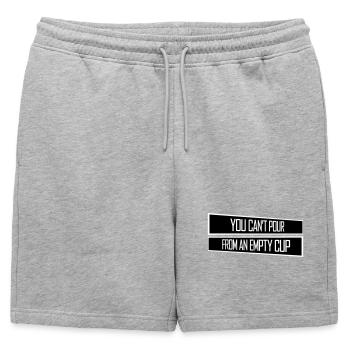 On ne peut pas verser dans un gobelet vide Soins personnels - Short de survêtement homme premium - gris chiné - Devant - AI Model Male 178 light (178cm)