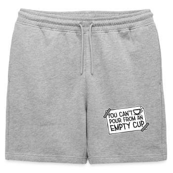 On ne peut pas verser dans un gobelet vide Soins personnels - Short de survêtement homme premium - gris chiné - Devant - AI Model Male 178 light (178cm)