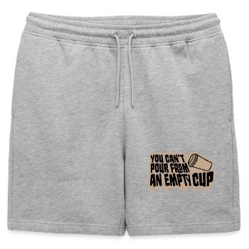 On ne peut pas verser dans un gobelet vide Soins personnels - Short de survêtement homme premium - gris chiné - Devant - AI Model Male 178 light (178cm)