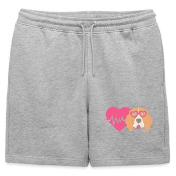 Maman Beagle Maman Maman Chien - Short de survêtement homme premium - gris chiné - Devant - AI Model Male 178 light (178cm)