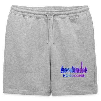 Horizon de Hong Kong - Short de survêtement homme premium - gris chiné - Devant - AI Model Male 178 light (178cm)