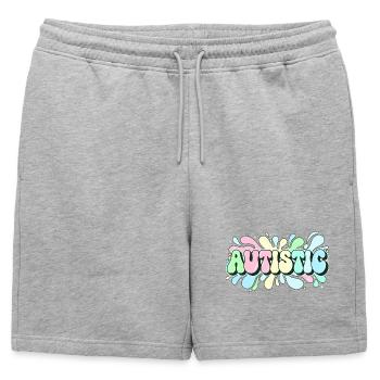 Autistique Arc en Ciel Éclatant - Short de survêtement homme premium - gris chiné - Devant - AI Model Male 178 light (178cm)