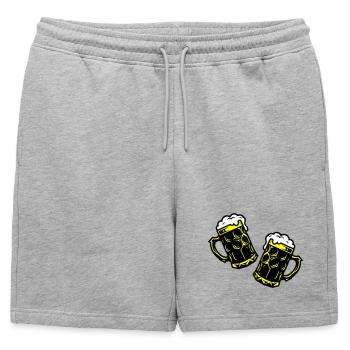 Beer Mug Beer Icon - Mens' Premium Organic Sweatshorts - heather grey - Front - AI Model Male 178 light (178cm)
