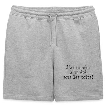 survécu Été Toits - Short de survêtement homme premium - gris chiné - Devant - AI Model Male 178 light (178cm)