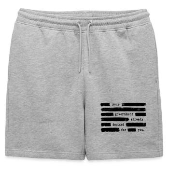 Votre gouvernement a déjà statué en votre faveur. On - Short de survêtement homme premium - gris chiné - Devant - AI Model Male 178 light (178cm)