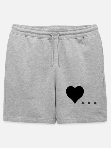 Heart with Three Dots – Symbol Design - Mens' Premium Organic Sweatshorts - heather grey