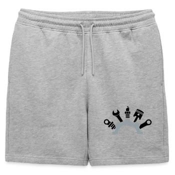 Car Mechanic Tool Logo - Mens' Premium Organic Sweatshorts - heather grey - Front - AI Model Male 178 light (178cm)