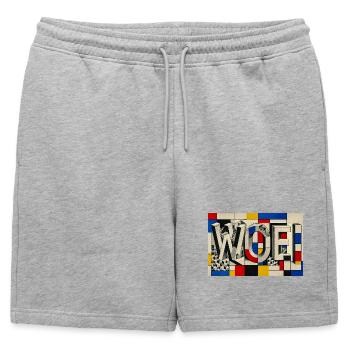 Art géométrique mondrien - Short de survêtement homme premium - gris chiné - Devant - AI Model Male 178 light (178cm)