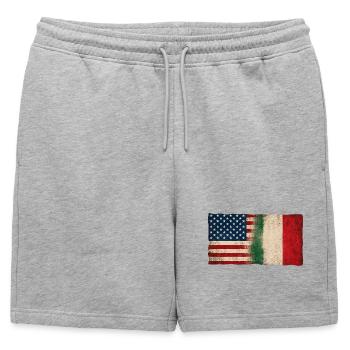USA Italie Drapeau d’amitié Grunge - Short de survêtement homme premium - gris chiné - Devant - AI Model Male 178 light (178cm)