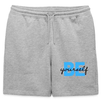 Be Yourself Motivation Saying Shirt - Mens' Premium Organic Sweatshorts - heather grey - Front - AI Model Male 178 light (178cm)