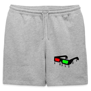 3d_brille2 - Mens' Premium Organic Sweatshorts - heather grey - Front - AI Model Male 178 light (178cm)