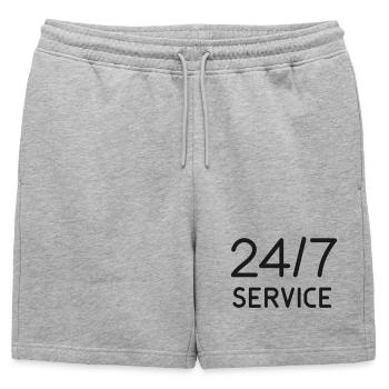 24/7 Service Line Icon Around The Clock Support Sy - Mens' Premium Organic Sweatshorts - heather grey - Front - AI Model Male 178 light (178cm)