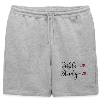 Conception de cœurs pour l’étude biblique - Short de survêtement homme premium - gris chiné - Devant - AI Model Male 178 light (178cm)