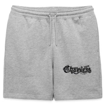 Sans chaîne - Short de survêtement homme premium - gris chiné - Devant - AI Model Male 178 light (178cm)