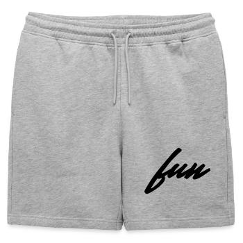 T-shirt minimaliste amusant - Short de survêtement homme premium - gris chiné - Devant - AI Model Male 178 light (178cm)