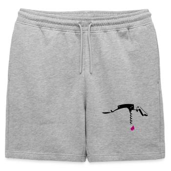 Couteau de serveur avec des gouttes - Short de survêtement homme premium - gris chiné - Devant - AI Model Male 178 light (178cm)