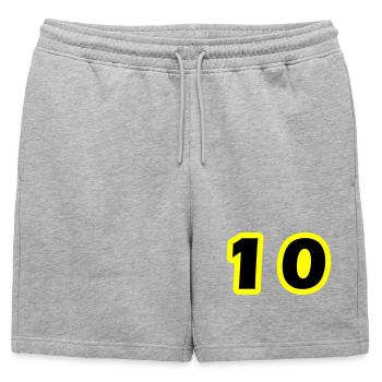 10 Symbole numérique - Short de survêtement homme premium - gris chiné - Devant - AI Model Male 178 light (178cm)