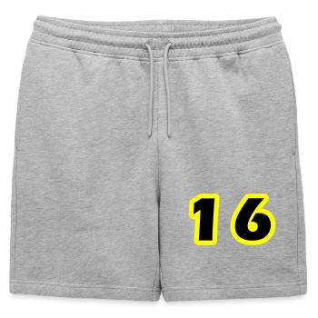 Symbole numérique 16 - Short de survêtement homme premium - gris chiné - Devant - AI Model Male 178 light (178cm)