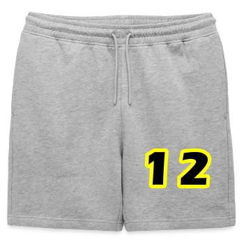 12 Symbole numérique - Short de survêtement homme premium - gris chiné - Devant - AI Model Male 178 light (178cm)