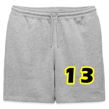 Symbole numérique 13 - Short de survêtement homme premium - gris chiné - Devant - AI Model Male 178 light (178cm)